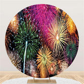 Lofaris Fireworks Circle Happy Birthday Backdrop For Party